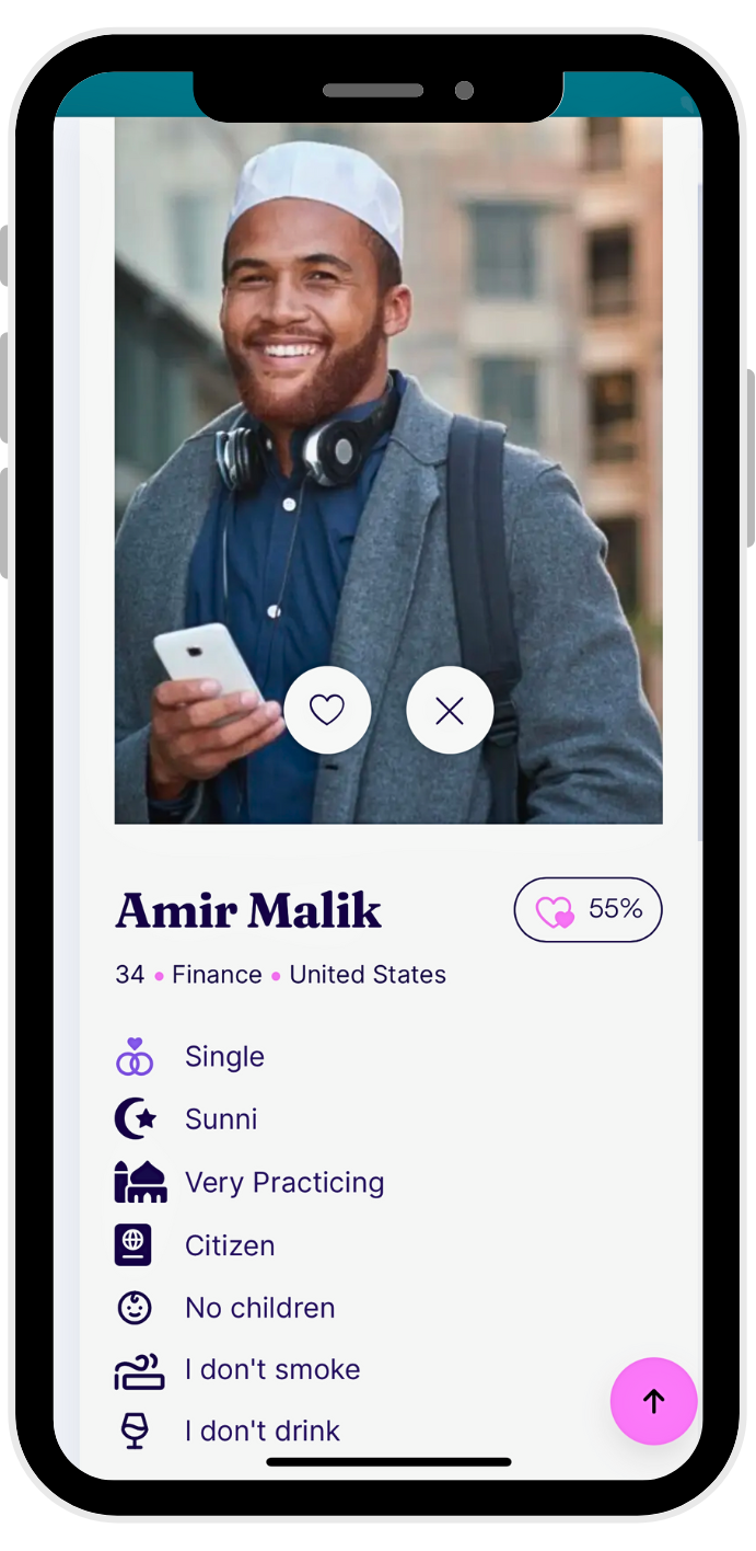 Maktub member profile mobile device