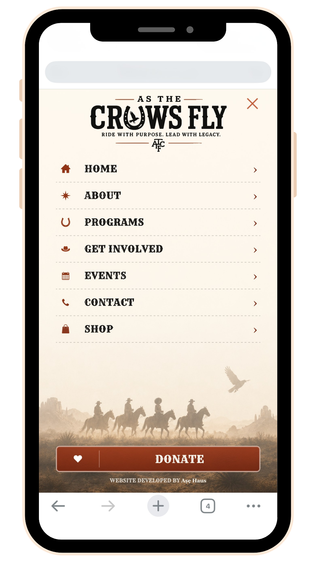 As The Crows Fly mobile navigation experience